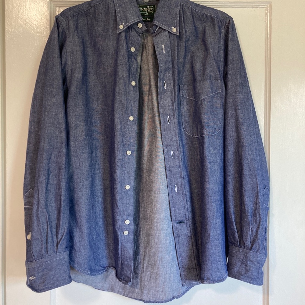 Gitman Bros. lightweight denim shirt, long sleeved, excellent condition.